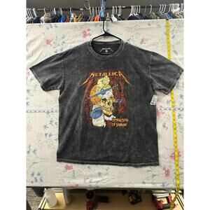 Metallica Harvester of Sorrow T-Shirt Medium M Black Acid Wash Band Tee